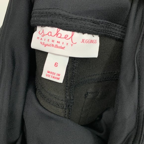 Isabel Maternity Ingrid & Isabel Jeggings Crossover Panel Black Skinny - Picture 3 of 9